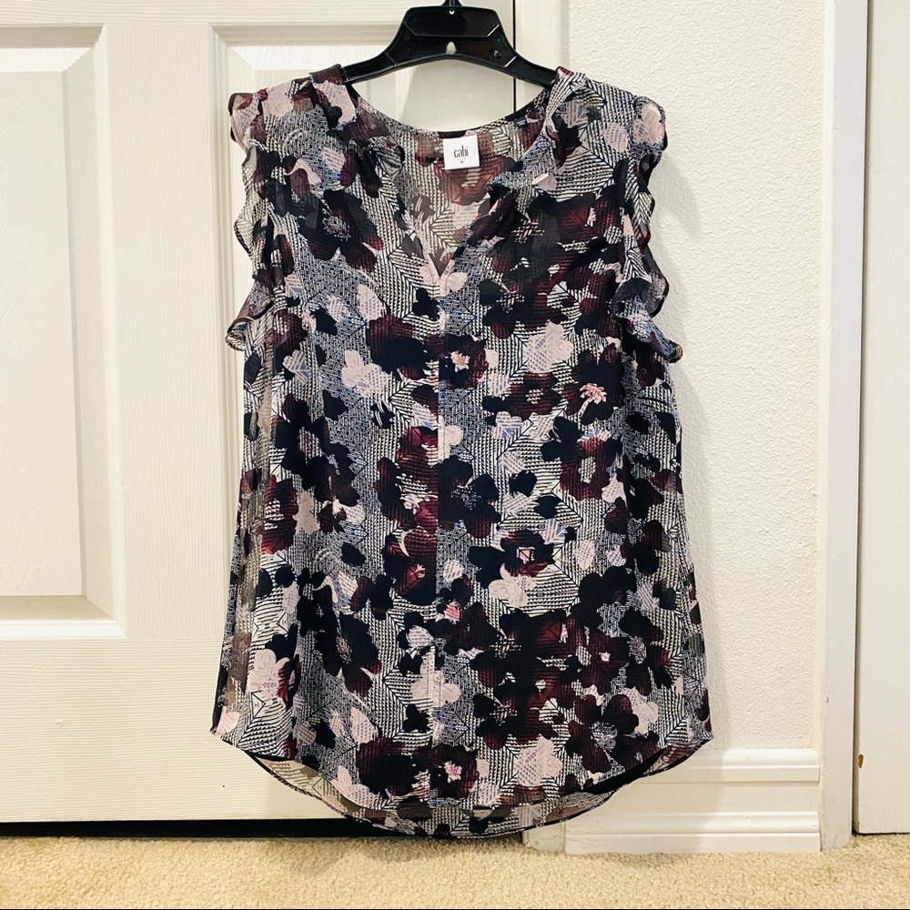 Cabi Weaver Blouse #3618 Lightweight Floral Tank